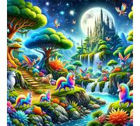 150 Piece Jigsaw Puzzle for Adults,Cartoon Animal Castle 26 x 26 Inches DIY Educational Game Challenge puzzle for adults teens decoration puzzles Suitable Wall Decoration Gifts Relax