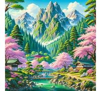 150 Piece Jigsaw Puzzle for Adults,Japan Spring Gardens 26 x 26 Inches DIY Educational Game Challenge puzzle for adults teens decoration puzzles Suitable Wall Decoration Gifts Relax