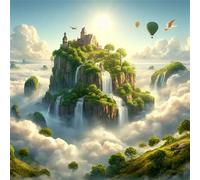 150 Piece Jigsaw Puzzle for Adults,Sky Castle Falls 26 x 26 Inches DIY Educational Game Challenge puzzle for adults teens decoration puzzles Suitable Wall Decoration Gifts Relax
