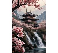 150 Piece Jigsaw Puzzle for Adults Tower Waterfall Flowers, Fun Challenges, Puzzle Game, Perfect for Relaxation, Puzzles for Adults 150 Pieces