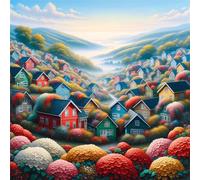 150 Piece Jigsaw Puzzles for Adults Flower Village, Impossible Puzzle for adults, Challenging Adult jigsaw puzzles 150 pieces, puzzle Classic Educational Games, Fun Activity for Family