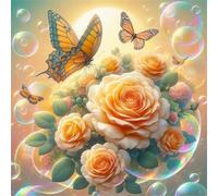 150 Piece Jigsaw Puzzles for Adults, Impossible Hard Difficult Challenging jigsaw puzzle 150 pieces adult Puzzles Classic Educational Games 65x65cm, Orange Rose Butterfly