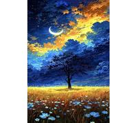 150 Piece Jigsaw Puzzles for Adults, Moon Tree Flowers Classic Puzzle, 13.8x9.8 inch, Premium Interlocking No Dust, Family Indoor Activity