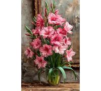 150 Piece Jigsaw Puzzles for Adults Pink Lily Puzzle Fun Challenges Perfect for Relaxation Letter Printed on Back Interlock Perfectly No Dust for Men Women Elders Seniors 13.8 x 9.8 inch