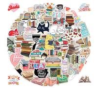 150 Pieces Book Reading Stickers, Waterproof Vinyl Graffiti Sticker Pack with Positive Words for Student, Teacher, Water Bottle, Laptop, Scrapbook, Diary