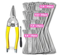 150 Pieces Cable Ties Stainless Steel with Pliers,Goethe Garden Cable Ties 7.9 * 300/250/200/150mm,Cable Tie Stainless Steel Set,Uv Resistant,Removable,for Cable Bundling,Fixed Fence