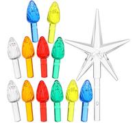 150 Pieces Ceramic Christmas Tree Replacement Lights, Multi Color Medium Plastic Light Up Twist/Bulbs and 1 Piece Ceramic Tree Star Ornament