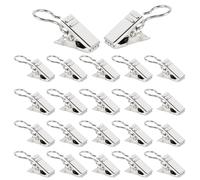 150 Pieces Curtain Clips with Hooks, Stainless Steel Small Hanging Clips, Silver Curtain Hooks, Multifunctional Photo Clips for Home Window Art Craft Display