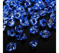 150 Pieces Fake Ice Cubes Diamonds Plastic Crushed Ice Rocks 1 Inch Acrylic Crystals Fake Ice Cubes Gems for Vase Fillers, Table Scatter, Birthday Decor Favor, Event, Wedding, Arts Crafts (Royal Blue)