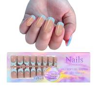 150 Pieces French False Nails Short Square Press on Nails Short Glue On Nails Press on Nails Ballerina Full Cover False Nails Stickers False Nails for Women Girls Nail Art