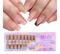 150 Pieces French False Nails Short Square Press on Nails Short Glue On Nails Press on Nails Ballerina Full Cover False Nails Stickers False Nails for Women Girls Nail Art