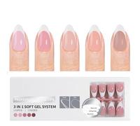 150 Pieces French Tip Artificial Nails with Pre Applied Base Coat Salon for Fast and Simple Art Practical Press on