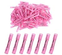 150 Pieces Heat Shrink Butt Connectors Kit, 22-16 AWG Red Insulated Waterproof Electrical Wire Connectors Automotive Wire Crimp Terminals Butt Splices