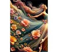 150 Pieces Jigsaw Puzzles for Adults,Family Challenging Puzzle Game,Fun Intellectual Art puzzles for Decompression and Home Decor Flower Dancing Girl(13.7x9.8 inch)