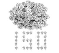 150 Pieces Mini Heart Pendant "Made With Love" Charm Pendant Antique Silver Heart Charm for DIY Handicraft Guest Gift Wedding Gift Box Bracelet Jewelry Making Findings Accessories