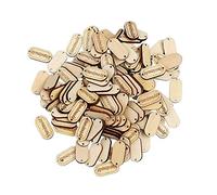 150 Pieces Natural Wood Color Handmade Tag Label Wooden Shaped Embellishments Ornaments, Craft Decorations With 2 Holes Button Sew Accessories Scrapbooking Clothing LeatherPractical and Deft