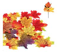 150 pieces of Artificial Autumn Fall Maple Leaves, 8cm simulated maple leaf plant, indoor classroom wedding party decoration for weddings, photo scene props, autumn parties, art scrapbooks.