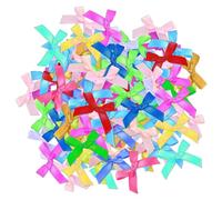 150 Pieces of Ribbon Bows, Mini Bows, Colorful Bows, Double-Sided Satin Color Bows, 4cm Bows, Homemade Craft Wedding Decoration, Gift Decoration Bows