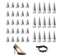 150 Pieces Spikes Studs for Clothing 50 Pieces 20 x 7 mm Punk Spikes 100 Pieces 10 x 7 mm Cone Studs DIY Cool Metal Studs Screw Back Bullet Spikes for Crafts Clothing Jacket Shoes Wallet(Silver)