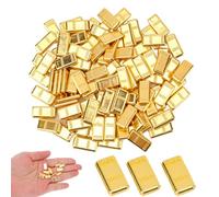 150 Pieces Tiny Fake Gold Bar for Crafts and Dollhouse Miniatures, Tiny Golden Coins, Mini Gold Bars, Shiny Novelty Item for Dollhouse Fairy Garden Micro Landscaping Decoration