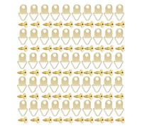 150 Sets D Rings Metal Picture Hangers with Screws, Single Hole D-Ring Hook for Picture Frame Hanging Decoration (Golden)