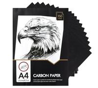 150 Sheets Black Transfer Carbon PaperBooklet, A4 Tracing Graphite Paper Sewing Patterns Dressmaking, Ideal for Metal, Glass, Canvas, Wood, Engraving, Transfer Printing