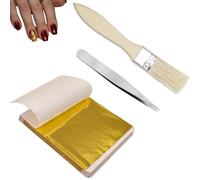 150 Sheets Gold Leaf Flakes There is Also a Gold Leaf Kit Available, Very Suitable for Making Gold Cake Decorations, Beauty Daily Makeup, Furniture Handicrafts etc