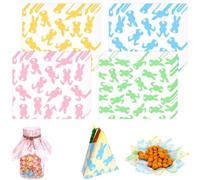 150 Sheets Pastel Bunny Pattern Tree Food Wax Paper, 20x14in 9.8x8.3in Colorful Rabbit Patterns Grease Proof Deli Paper for Sandwich Snack Wrap Home Kitchen for Easter Decor