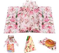 150 Sheets Watercolor Magnolia Butterfly Deli Paper, 9.8 x 8.3in Magnolia Blossom Pattern Grease Resistant Proof Sandwich Wrap Paper Liners Greaseproof for Home Kitchen