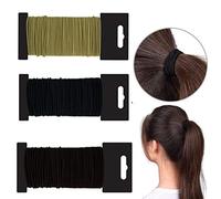 150 Snag Free Thin Elastic Hair Bands Bobbles Band School Ponytail Black Brown Blonde