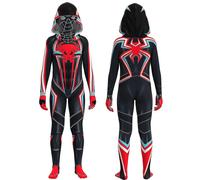 (150) Spiderman Miles Morales 2099 Suit Cosplay Costume Party Jumpsuit Fitted Bodysuit For Kids Adult Clothes High Quality