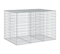 vidaXL Galvanised Iron Gabion Basket with Cover 150x100x100 cm - Rust Resistant Outdoor Metal Cage, Retaining Wall, Decorative Structure