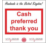 (150 x 100mm - 6 x 4, D - 1mm Pvc Foamex) SE119 Cash Preferred Thank You Sign Cards Payments Notes Change Sterling Pounds 600mm x 450mm B - Magnetic - Vehicle Grade