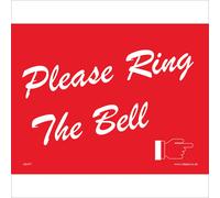 (150 x 100mm - 6 x 4, Sticker / Sav - White Background) GE477 Please Ring The Bell SIGN call attention deliveries counter workplace