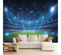 150 x 105 cm Wall Murals, Blue Surreal Lights Football Stadium Non-Woven Mural Paste the Wall Covering, Large Photo Wallpaper for Living Room Bedroom Kitchen Office Kids