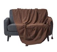 Cotton Rajput Ribbed Throw Homescapes Chocolate 150cm x 200cm