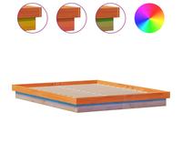 (150 x 200 cm) vidaXL LED Bed Frame Mattress Foundation Bedstead Platform Bed Base Solid Wood