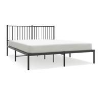vidaXL Metal Bed Frame without Mattress with Headboard Black 150x200cm