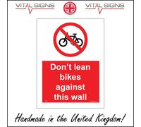 (150 x 200mm - 6 x 8, Dibond / Composite Aluminium) PR345 Dont Lean Bikes Against This Wall Sign Cyclist Bicycle Racks Mount Stand 450mm x 600mm Magnetic - Vehicle Grade