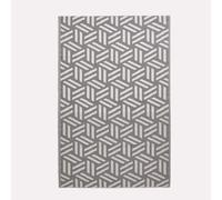 (150 x 240 cm) Homescapes Luna Geometric White & Grey Outdoor Rug