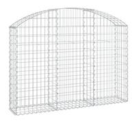 (150 x 30 x 100/120 cm) vidaXL Arched Gabion Basket Galvanised Iron Mesh Wire Stone Basket Multi Sizes