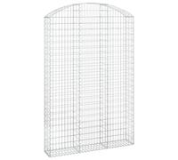 vidaXL Arched Gabion Basket 150x30x220/240 cm Galvanised Iron, Silver