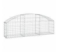 (150 x 30 x 40/60 cm) vidaXL Arched Gabion Basket Galvanised Iron Mesh Wire Stone Basket Multi Sizes