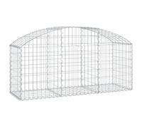 vidaXL Arched Gabion Basket 150x50x60/80 cm Galvanised Iron