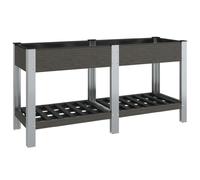 (150 x 50 x 75 cm) vidaXL Garden Raised Bed with Shelf WPC Grey Plant Flower Box Multi Sizes