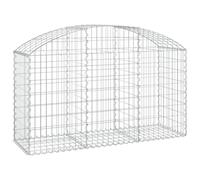 (150 x 50 x 80/100 cm) vidaXL Arched Gabion Basket Galvanised Iron Mesh Wire Stone Basket Multi Sizes