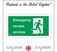 (150 x 50mm - 6 x 2, A - Sticker / Sav - Non-See Through) FS295 Emergency Escape Window Exit Out Running Man People Hatch Opening 600mm x 200mm B - Magnetic - Vehicle Grade