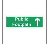 (150 x 50mm - 6 x 2, A - Sticker / Sav - Non-See Through) VE385 Public Footpath Sign Straight On Ahead Arrow Green Ramblers Cyclists Route 600mm x 200mm B - Magnetic - Vehicle Grade