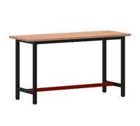 (150 x 55 x 81.5 cm) vidaXL Workbench Wooden Work Table Work Bench Tool Solid Wood Beech and Metal