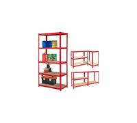 150 x 70 x 30 cm 5-Tier Garage Shelving Unit Metal Racking, Steel & MDF Boltless Shelves Metal Shelving Unit Heavy Duty 175kg Capacity Per Shelf, Re